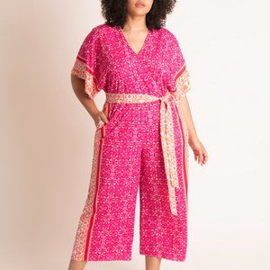 ELOQUII Place Print Kimono Jumpsuit